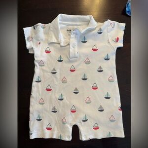 Nautical Baby Boy Sailboat Romper